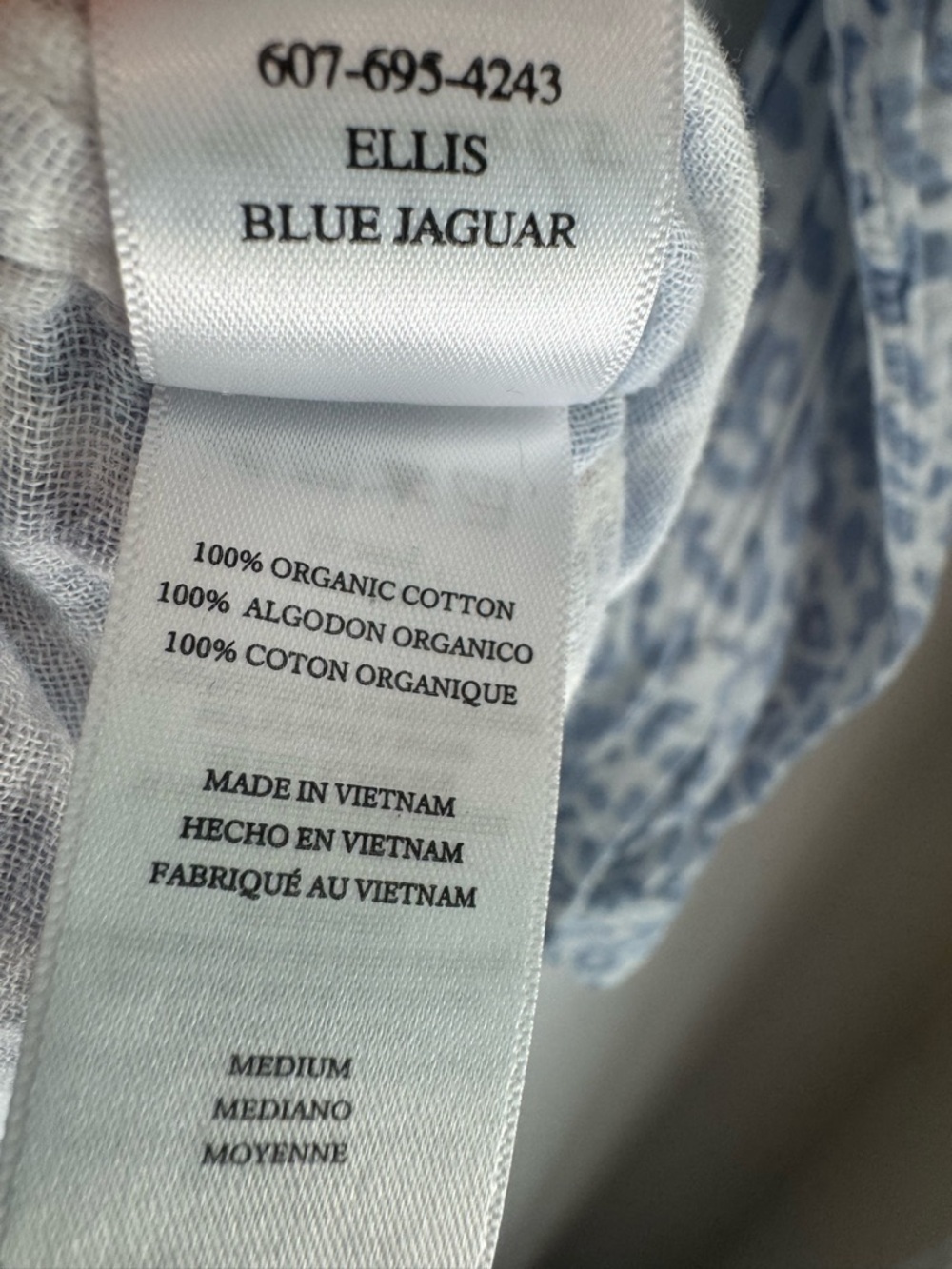 Rails Josephine Animal Light Blue and White Button-Up Shirt Organic Cotton - Picture 8 of 10